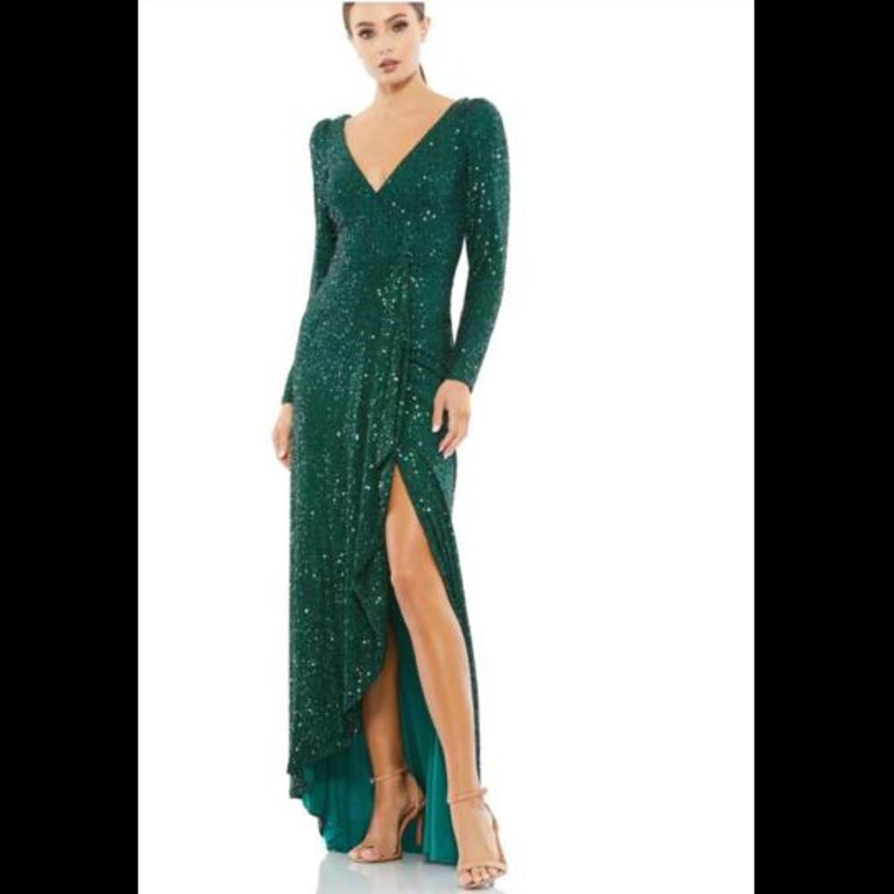 Brand New/ Sold Out! Mac Duggal SEQUIN WRAP EVENING GOWN, 12
